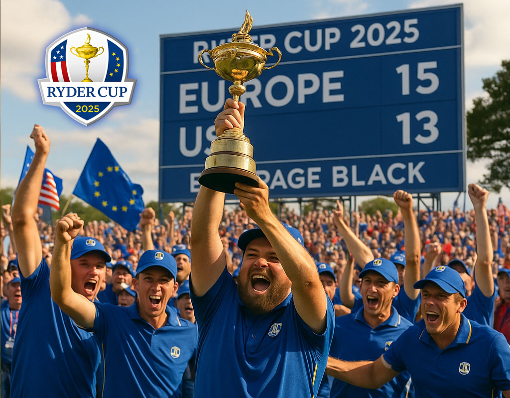 First_Golf's tweet image. 🇪🇺🏆 Unglaublich - Team Europe gewinnt den #RyderCup2025 auf dem legendären Bethpage 
Black mit 15 : 13 gegen die USA 🇺🇸. Ein epischer Triumph voller Leidenschaft, Nervenstärke und Teamgeist – Europa schreibt Golfgeschichte auf amerikanischem Boden⛳

👉 firstgolfshop.myshopify.com/blogs/new
