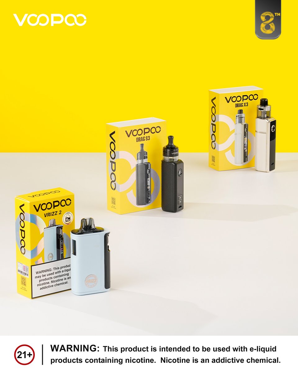 👑More than an upgrade—it's a statement. Experience the vibrant yellow new packaging of DRAG X3, DRAG S3 and VRIZZ 2.💛