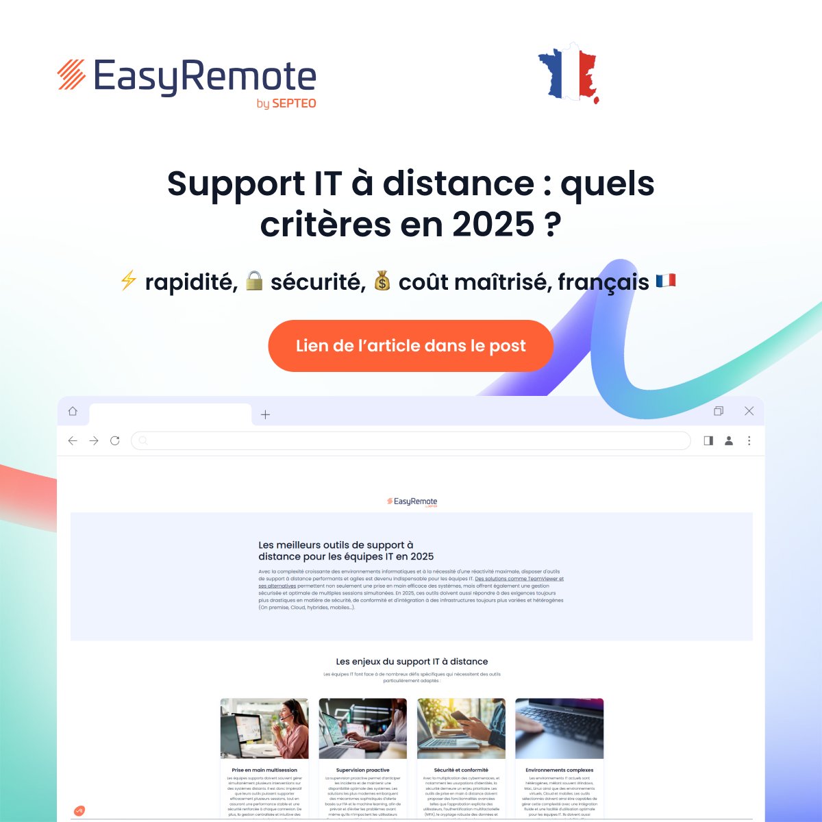 EasyRemoteFR's tweet image. 🚨 DSI &amp;amp; RSSI : sécurité, rapidité, coûts… vos équipes support jonglent déjà !

En 2025, le choix de l’outil de support à distance devient stratégique 👇
🔗 easyremote.septeo.com/alternative-te…

#DSI #RSSI #SupportIT #Sécurité