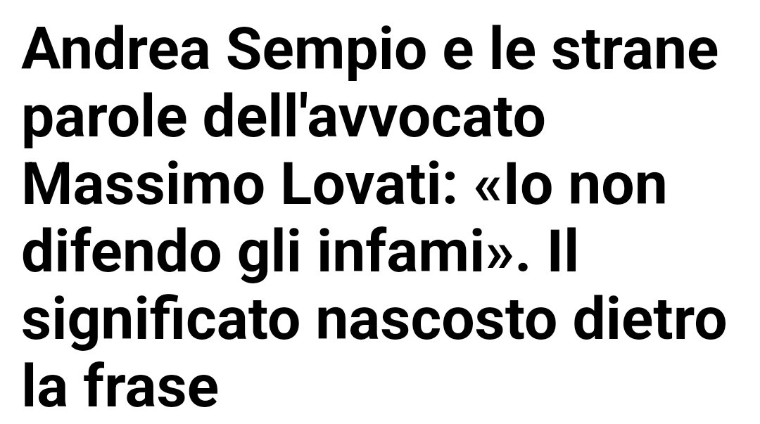 Sarebbe interessante chiedere a #lovati se, nella sua personale scala di valori, considera più infamante, per chi è a conoscenza di un crimine o addirittura vi ha concorso, tacere e condannare un innocente al carcere o parlare assumendosi le proprie responsabilità. 
#Garlasco
