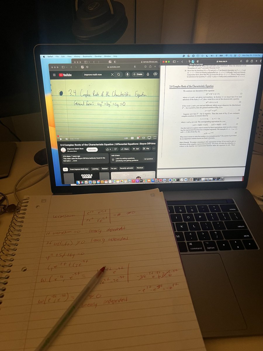 cognitiveconor's tweet image. 5 hours of ODE and we are almost ready for our exam. Great thing is I get to wake up and do it again.
