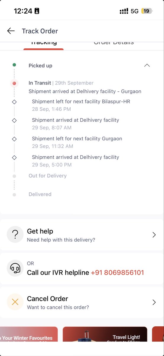dharmveerjangr's tweet photo. @help_delhivery 

Pls shipment too much delayed very poor experience with @delhivery https://t.co/2htG1vzD0z