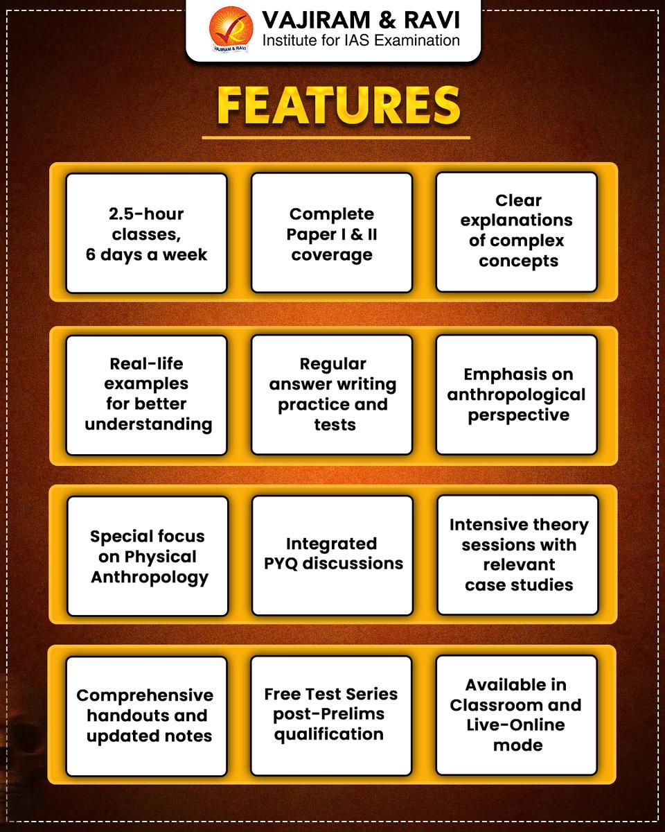 VajiramRavi's tweet image. 📚 Introducing  Anthropology Optional Programme

To know more: docs.google.com/forms/d/18nnU7…

✨ Available in Classroom &amp;amp; Live-Online mode.

#UPSCMains2026 #AnthropologyForUPSC #AnswerWriting #UPSCClassroom #VajiramAndRavi