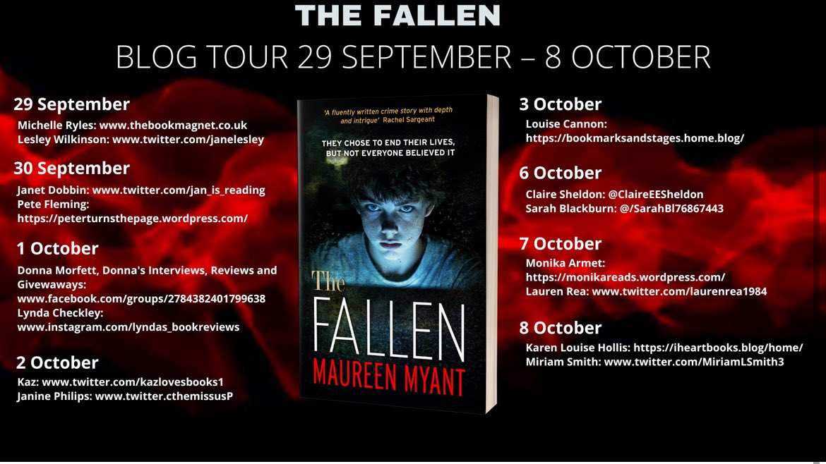 jan_is_reading's tweet image. 📚 BLOG TOUR 📚
Its my stop on the blog tour today for
The Fallen
By @maureenmyant
Out today from @HobeckBooks
My review is over on my blog:
twoheadsarebetterthanone.home.blog/2025/09/30/the…
#TheFallen #BookReview #BookBlogger