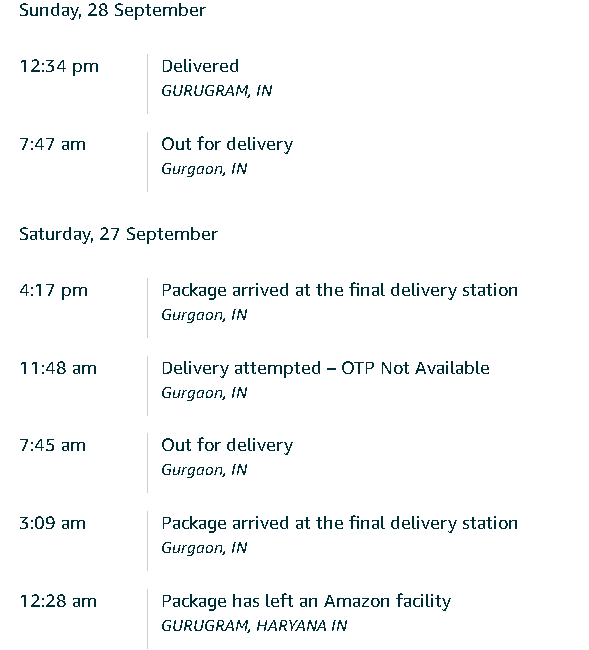 AmitSah82's tweet photo. @amazonIN @AmazonHelp Second time delivery partner has updated wrong information regarding order No call no delivery attempt was actually taken, yet the status shows as “delivery attempted.” As a Prime member, I expect reliable and timely service #AmazonGreatIndianFestival https://t.co/UziMH0439l