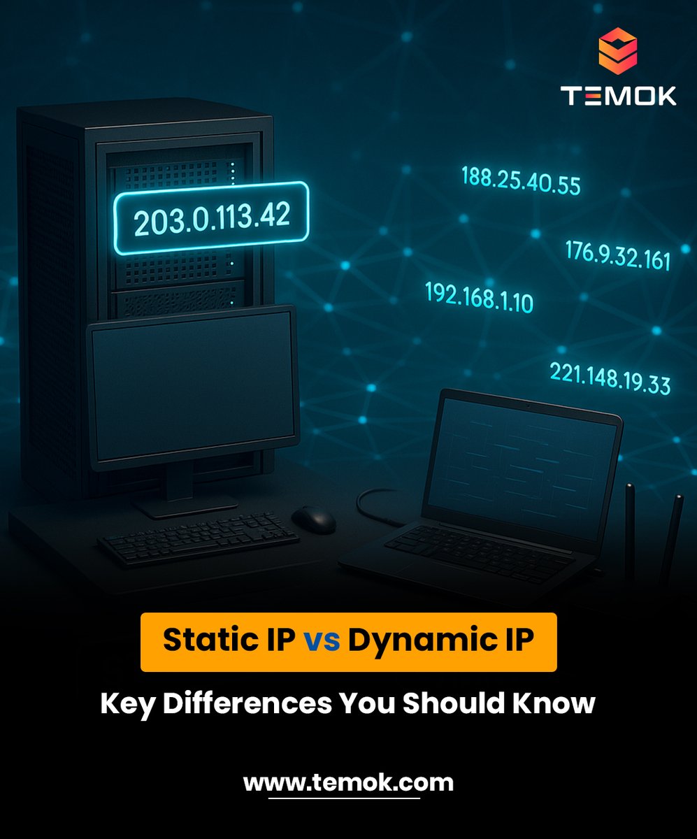 temokvoice's tweet image. The contrast between &quot;Static IP vs Dynamic IP addresses&quot; resides in the length of the given scientific field address.
bit.ly/StaticIPvsDyna…

#StaticIPvsDynamicIP #InternetConnection #DataCommunication #CloudNetworking #IPConfiguration