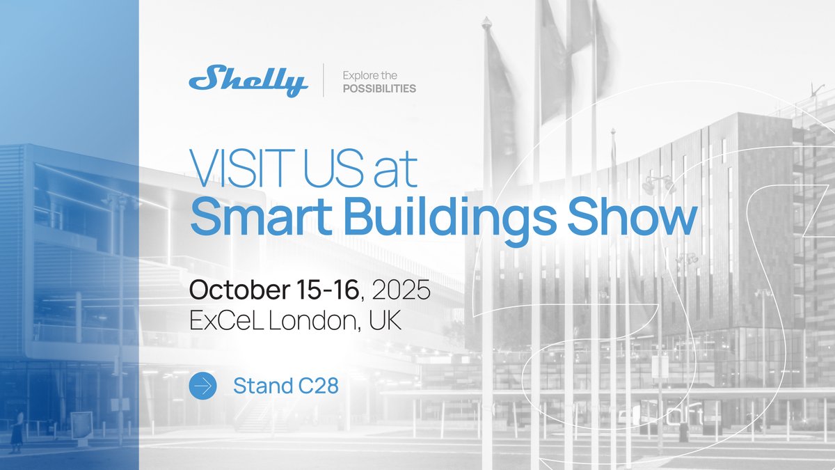 shelly_IoT's tweet image. 🇬🇧 We’re heading to Smart Buildings Show in London this October!
Join us to explore how Shelly’s smart solutions bring more efficiency, comfort, and sustainability to modern buildings.

📍 Stand C28
📅 October 15-16, 2025

#SmartBuildingsShow #ShellySmartHome