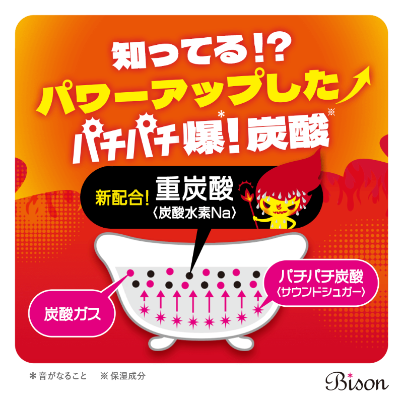 bison_cosmetics's tweet photo. 【9月新商品】
爆汗湯がフルリニューアル🔥✨
エプソムソルト＋重炭酸、さらにショウガ＆トウガラシ成分150％増量💪

自宅でドバッと爆汗習慣！
ぜひチェック👀✨

👉 https://t.co/a4VygFoEe0