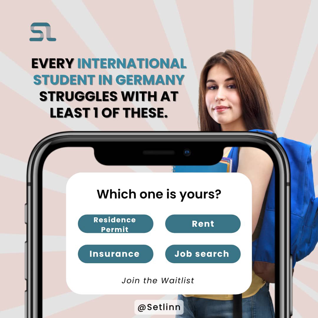AFRIMENT's tweet photo. New country, new rules, new struggles but you’re not alone.
What’s your biggest fear as a new student in Germany?
A) Residence permit
B) Rent
C) Insurance
D) Job search
We’re building #Setlinn to guide you.
Join the waitlist:
https://t.co/3ArfmWkx9e
#Afriment #TeamVisionaries https://t.co/DN76NBSdsb