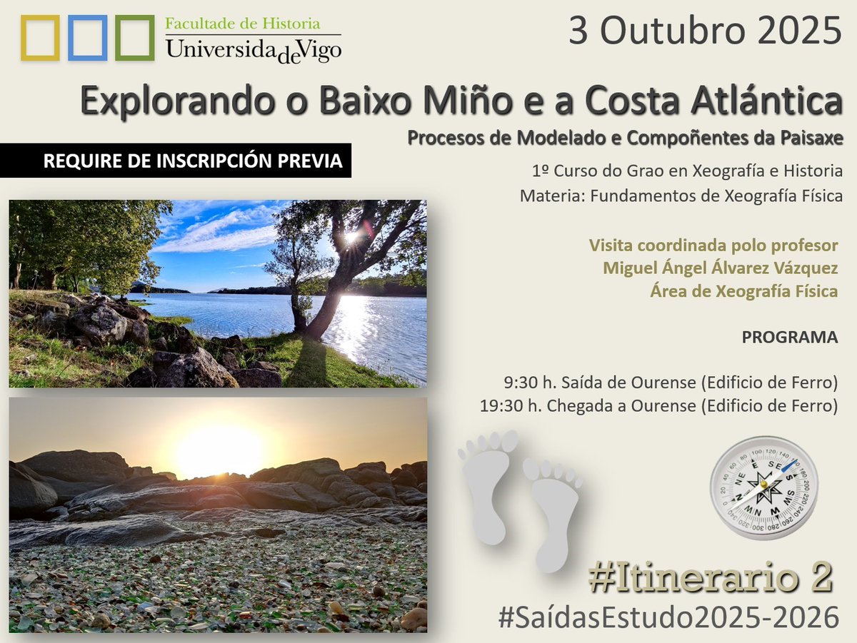 Próxima saída de estudos da materia Fundamentos de xeografía física