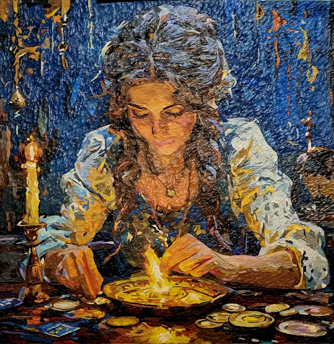 Veragolovkova3V's tweet image. Создать красоту, образ, своими руками, передать традиции, загадки, истории, мистику- ограничений не существует.. Картина создана из кусочков пластилина...&quot;Колядки&quot;. Пластилин. Бумага.42х42 см