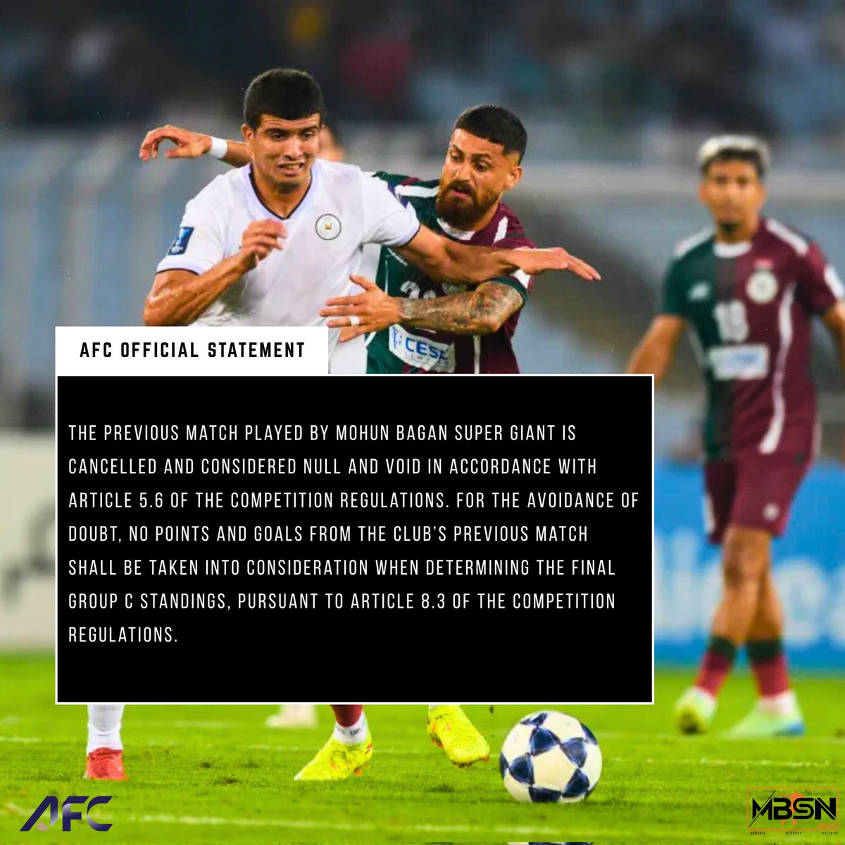 Official Statement from <a href="/theafcdotcom/">AFC</a>
#acltwo2025 #mohunbagan