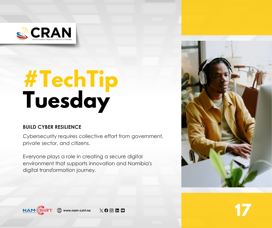 CRANamibia's tweet image. 🤝 Build your cyber resilience! 

Action steps: 
• Assess your security posture 
• Implement security frameworks 
• Train end users regularly 
• Join threat intelligence sharing platforms 

📰 Stay updated on trends: nam-csirt.na/newsletter/ 
Start here at…