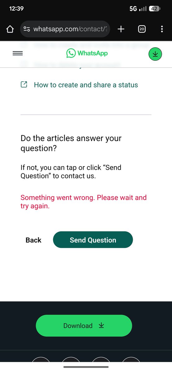 rajashk's tweet photo. @WhatsApp This is happening with whatsapp Support.. No email Support, Opening in-app support, crashes the App. Is WhatsApp stopped supporting Indian Users? https://t.co/2ebtNdShxQ