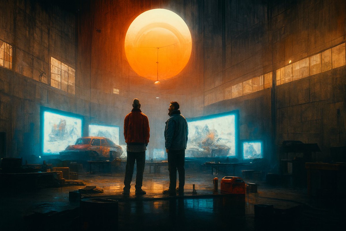 ohmexperiments's tweet photo. Epitome Studio 2032, again. This original image was created with @Midjourney back in 2022. We have now upscaled and refined this image with @openai GPT-5. Dit wys @thefakemarcel en @renicovanwyk in hulle toekomstige studio. #ohm #ai #capetown #ohmexperiments #thisisepitome https://t.co/f3nCmcc6fu