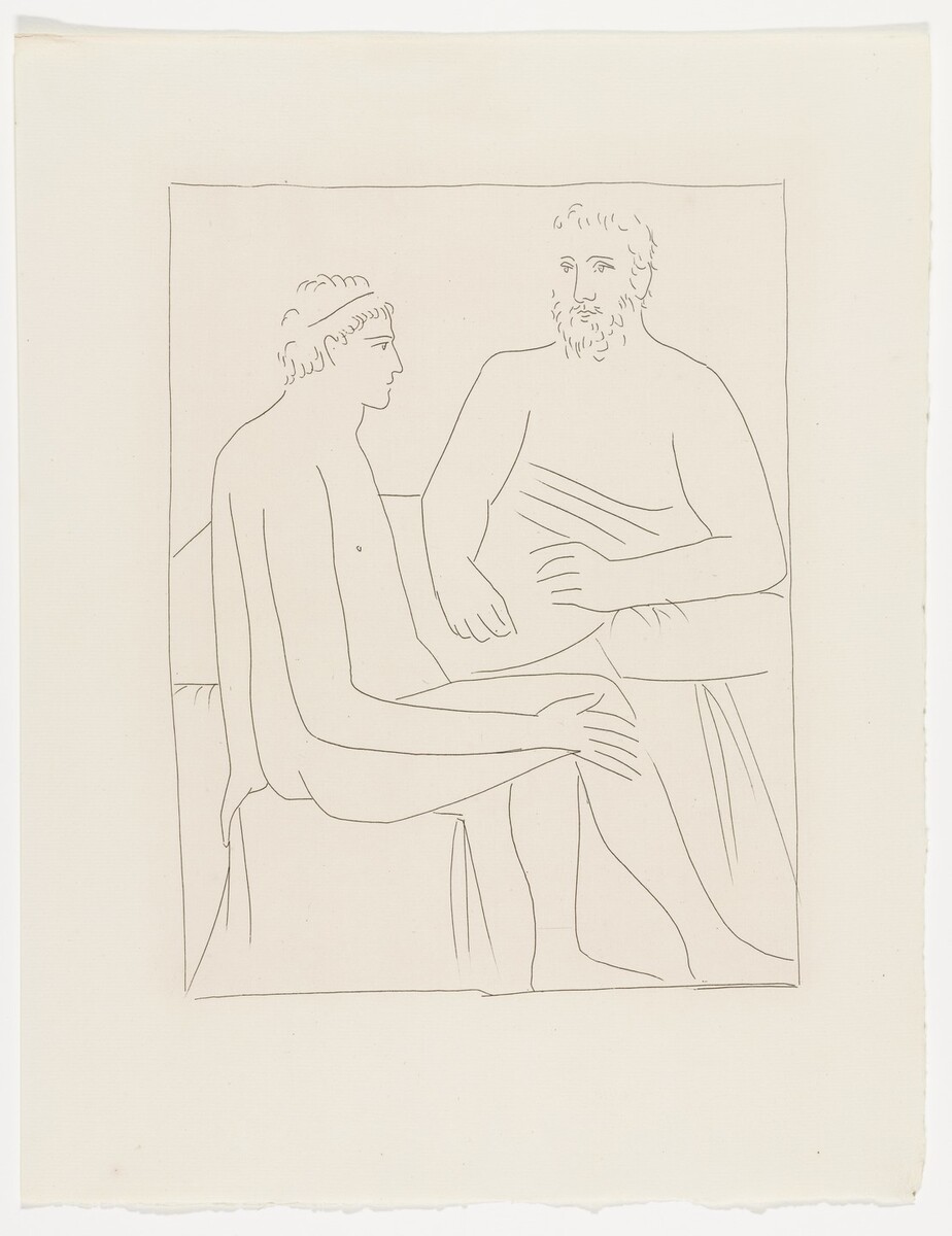 Numa Follows the Lessons of Pythagoras (Numa suit les cours de Pythagore) from Les Métamorphoses, 1930, published 1931 #artbots #picasso