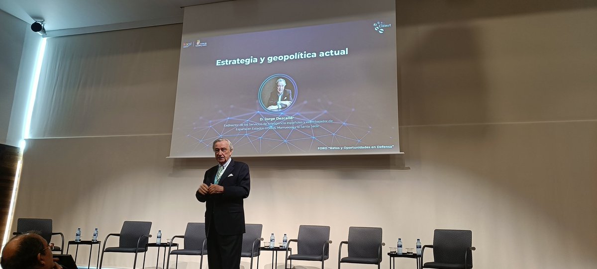 La fundación <a href="/Cidaut/">Cidaut</a> organiza hoy un Foro sobre oportunidades del sector defensa. 
Apertura a cargo de <a href="/JDezcallar/">Jorge Dezcallar </a> , experto en geopolítica actual, embajador y exjefe de servicios de inteligencia.