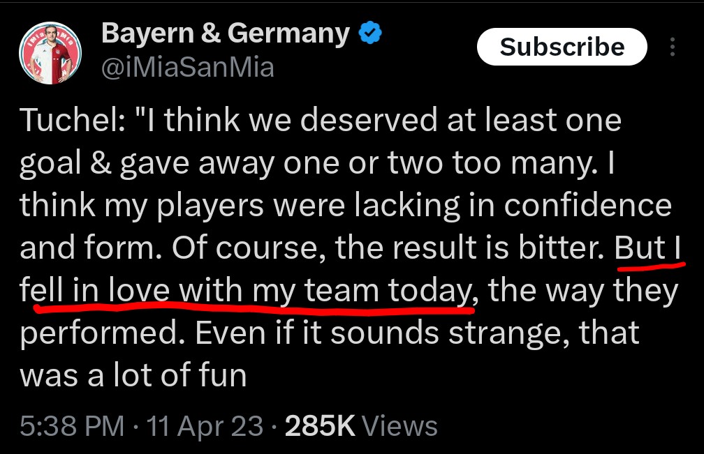 He said this after getting battered 3-0 by man city, I swear this brother Tuchel was a psychopath