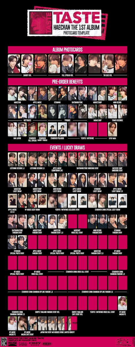haechan the 1st album 'taste' photocard template update(s