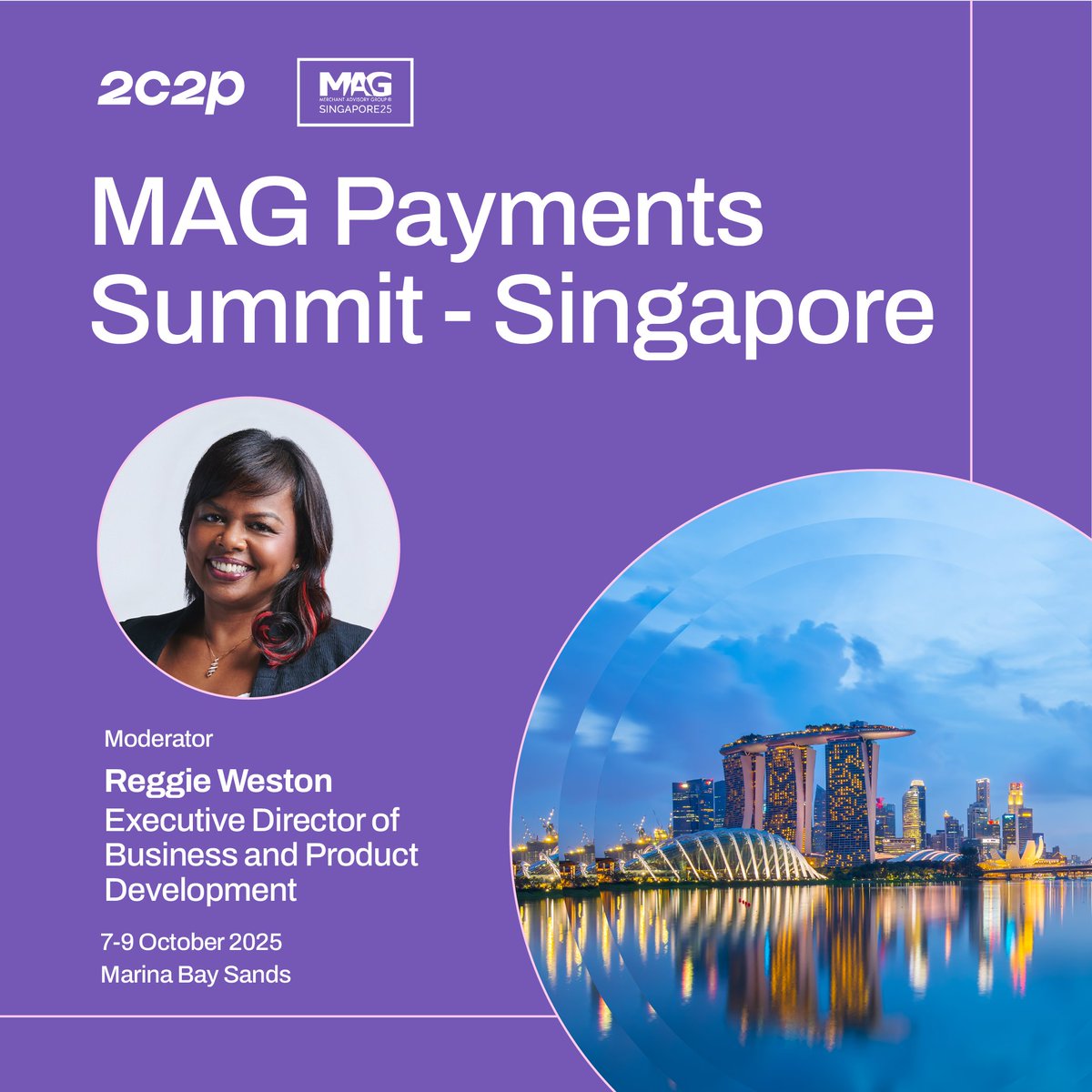 We're thrilled to be part of the upcoming MAG Payments Summit in SG!

Reggie Weston, Executive Director of Business and Product Development, will be taking the stage on Oct 8 to moderate a discussion on unlocking growth opportunities in SEA

Register now &gt; na2.hubs.ly/H01lyVQ0
