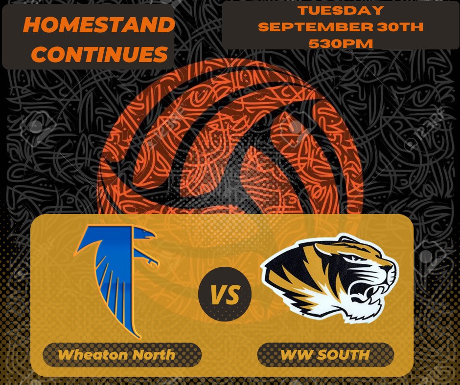 The Tigers are back in action Tuesday as they continue a mini homestand with a DuKane Conference matchup and crosstown rivalry 

Tuesday, September 30th

530pm vs. Wheaton North

<a href="/WWSathletics/">WWS Athletics</a> <a href="/CamposLorie/">Lorie Campos</a> <a href="/IVCAcoaches/">Illinois Volleyball Coaches Association</a> <a href="/illprepvb/">Illprepvb.com</a>