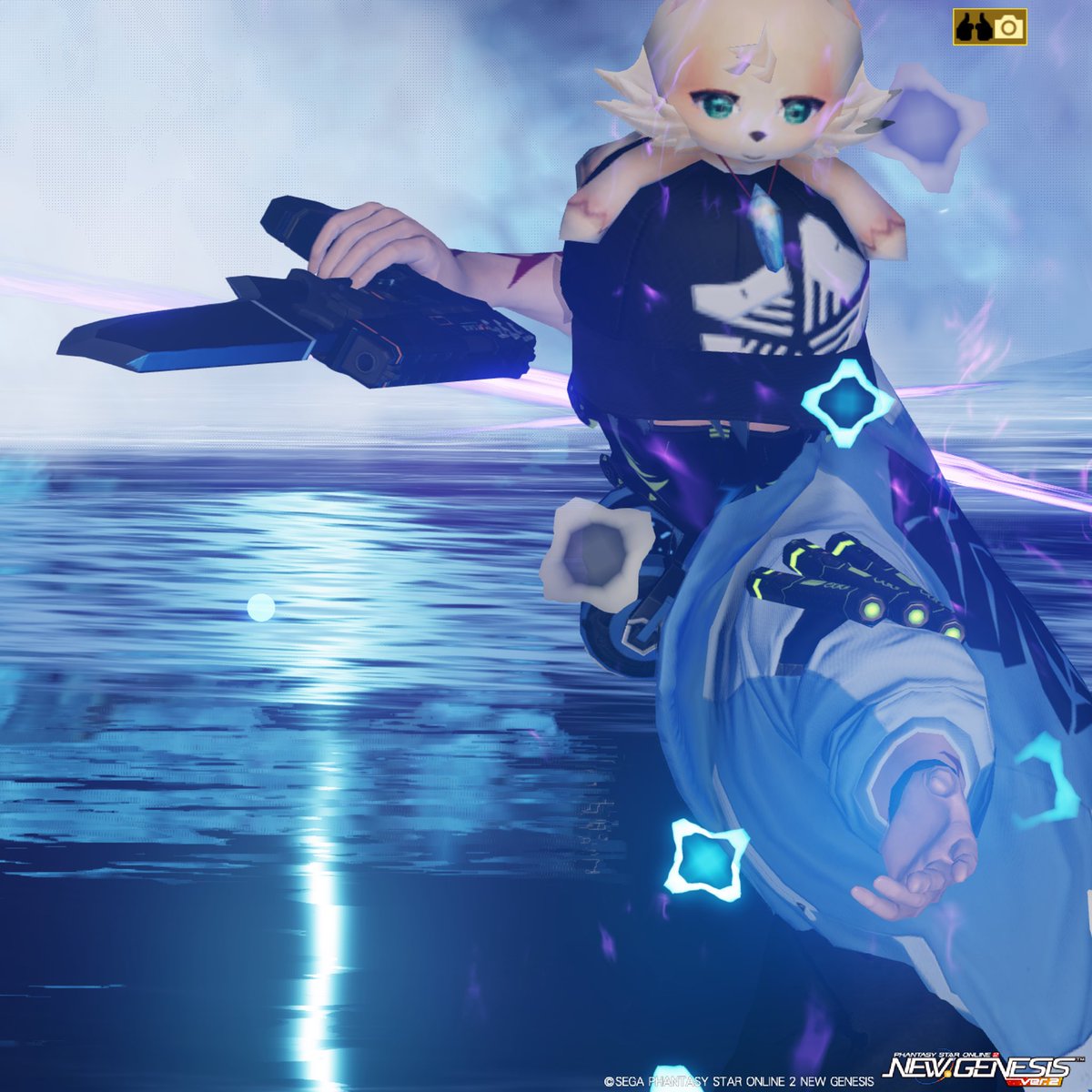 auelnova's tweet photo. お気に入りの武器、いや相棒の「コルボ・フェニックスRe-Aスラッシュ」！🔫
このキレッキレなデザインと、ずっしりくる重さがたまんねー🔥
My favorite weapon, no wait—my buddy “Xover Phoenix Re-A Gunblade”🔫 This razor-sharp design and hefty weight is just too good🔥
#NGS #PSO2NGS https://t.co/lwTGBHYZXi