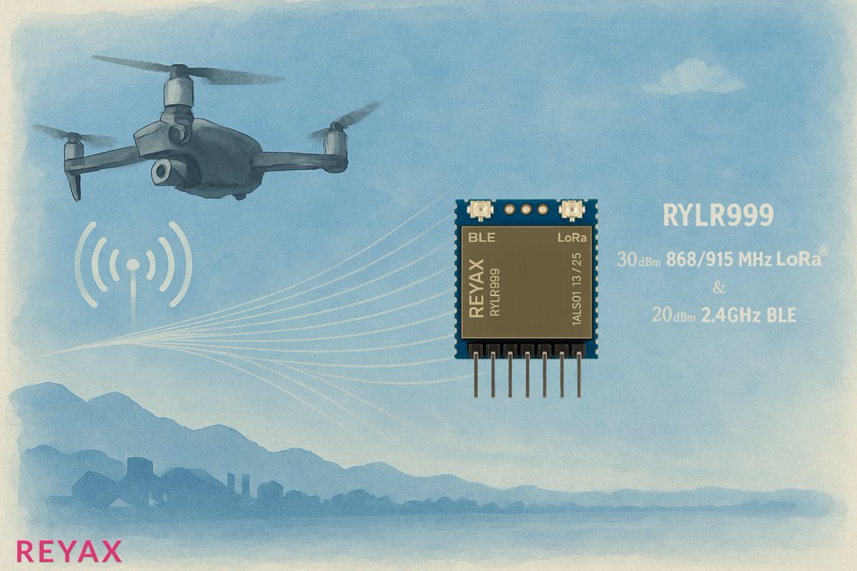 RYLR999: 30dBm 868/915 MHz LoRa® &amp; 20dBm 2.4GHz BLE UART Interface Long Range Transceiver Module.    

Visit: reyax.com//products/RYLR……    

 #Electronic #Arduino #lora #smartphone #Module #BLE #project #Bluetooth #drone