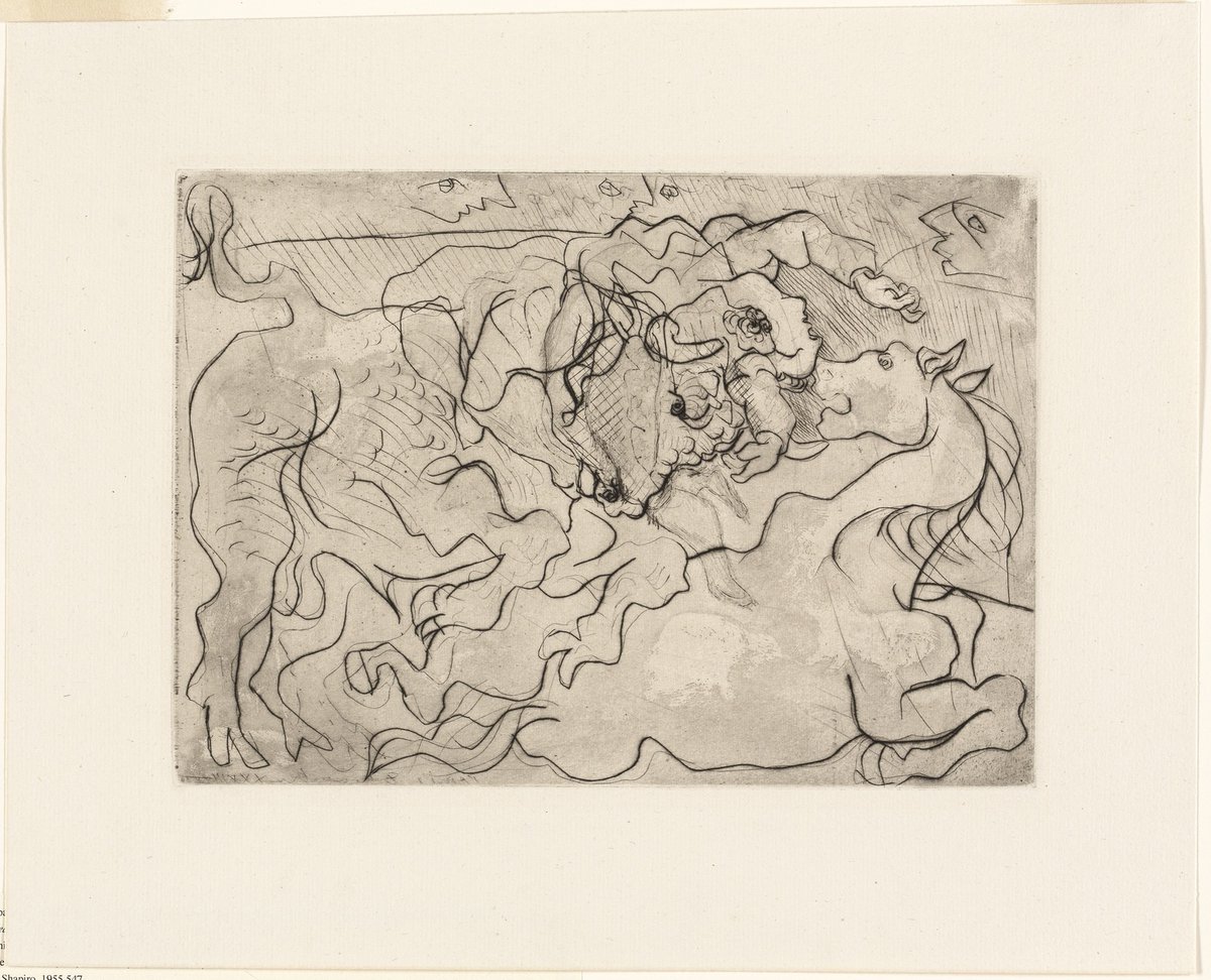 Bullfight. Wounded Female Bullfighter III, from the Suite Vollard, 1933 #artbots #picasso