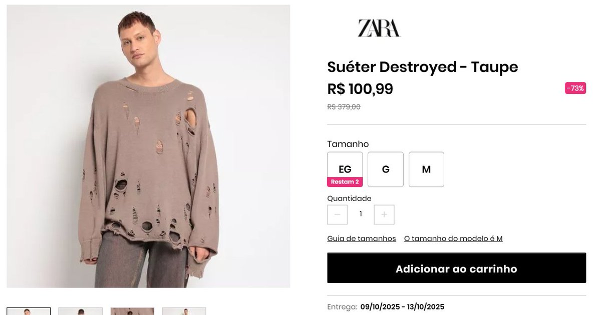 yurivs's tweet photo. Esse pessoal da Zara deve ter titica na cabeça.🧐 (E nem digo nada sobre quem comprou antes da promoção.) Se eu ainda tivesse um estúdio fotográfico e me mandassem essas roupas, devolveria com a nota: "Foram roídas por baratas".) #Privalia https://t.co/yKbGrLW8G7