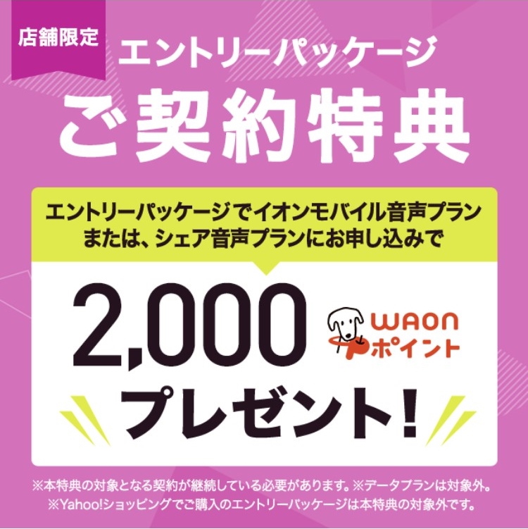 イオンモバイル　エントリーコード　4セット イオンモバイル エントリーコード 4セット エントリーパッケージ
