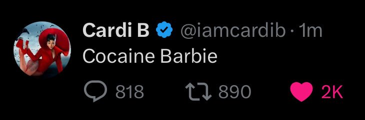 BardisMedia's tweet photo. @PopBase CARDI B TORE 🙂‍↕️that bitter ass grandma at home with her family tree of criminals https://t.co/imDBEtMbId