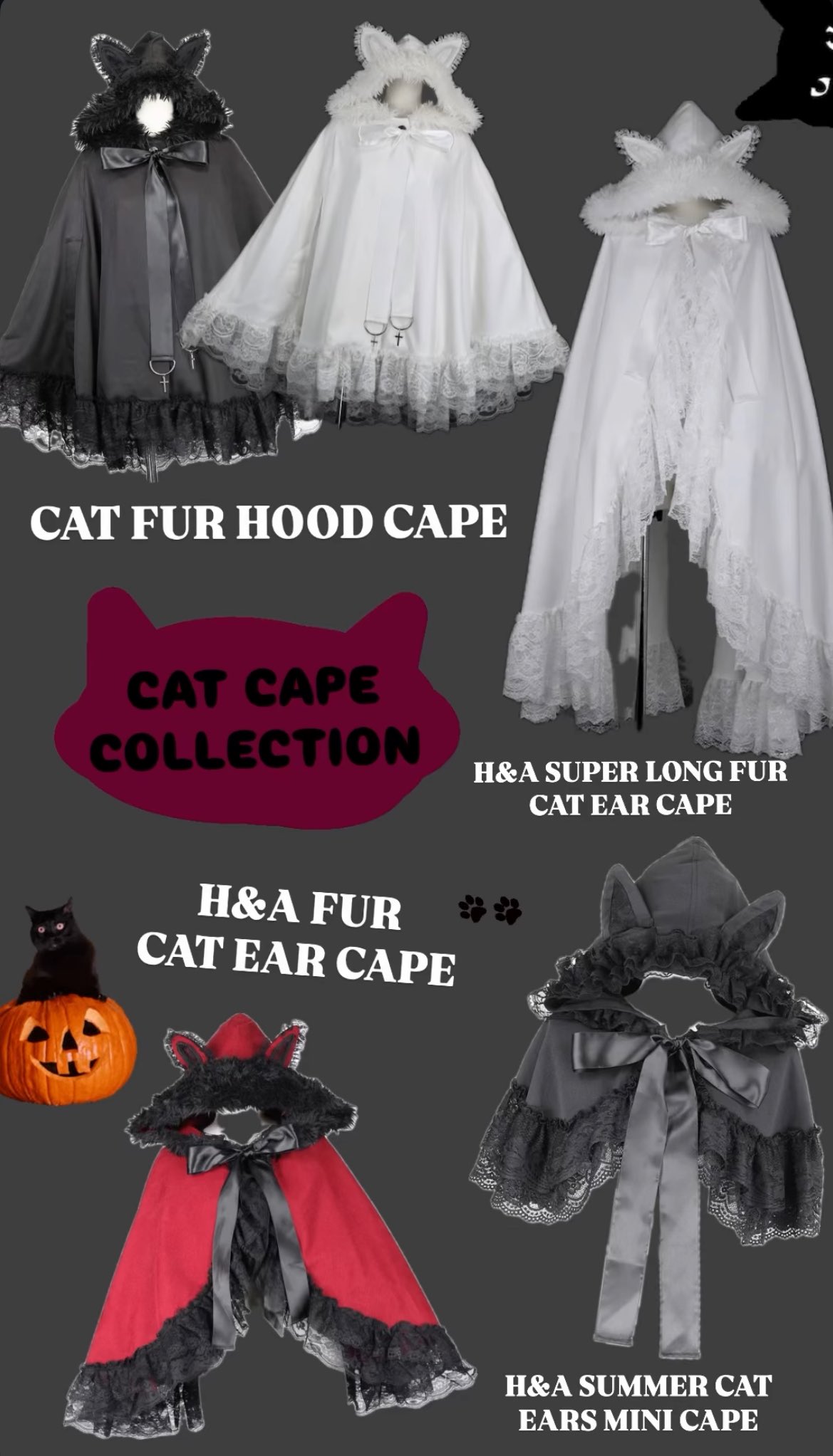 majoh 猫耳ケープ　クロ WINTER CAT EARS CAPE (BLACK) – MAJOH