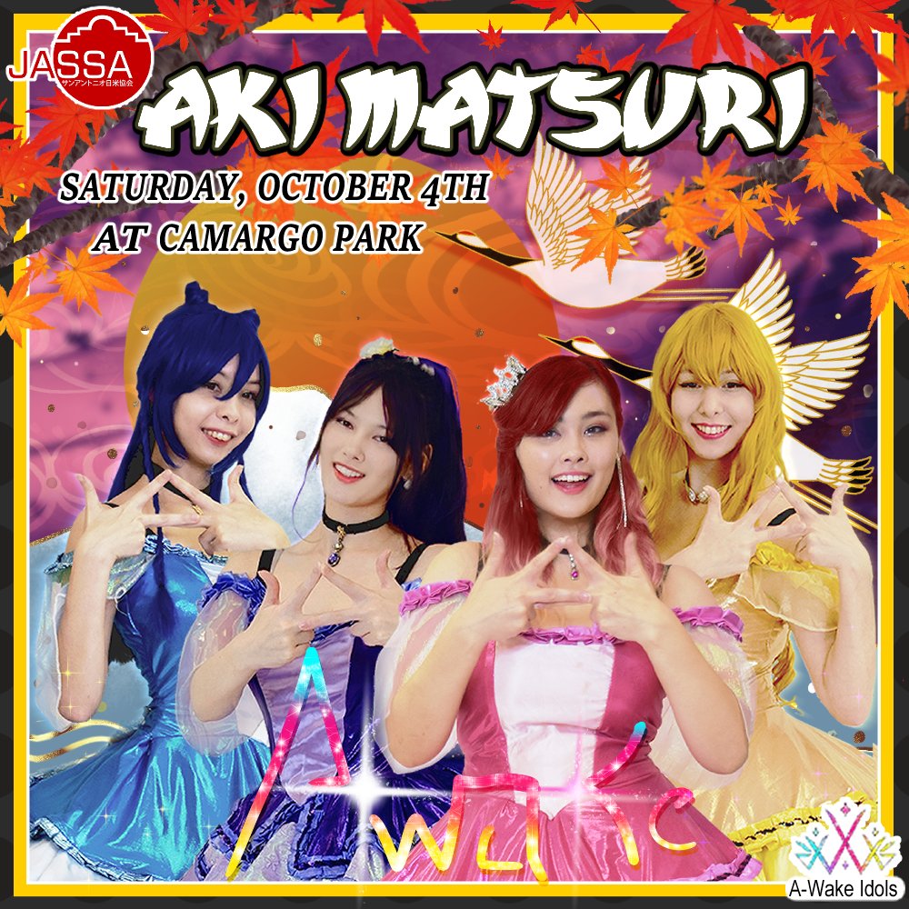 A_WakeOfficial's tweet photo. A-Wake will be performing at AkiMatsuri Fall Festival on Saturday October 4. https://t.co/4Qq59esu0t