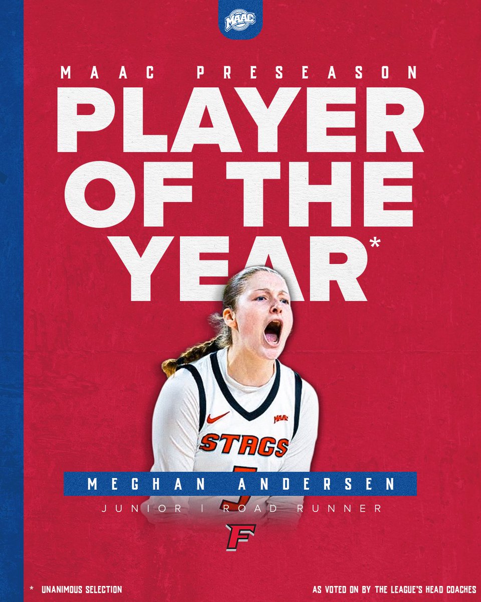Your 2025 Women's Preseason Player of the Year!

Meghan Andersen, <a href="/StagsWBball/">Fairfield Women’s Basketball</a>!

As voted on by the league's head coaches!

#MAACHoops