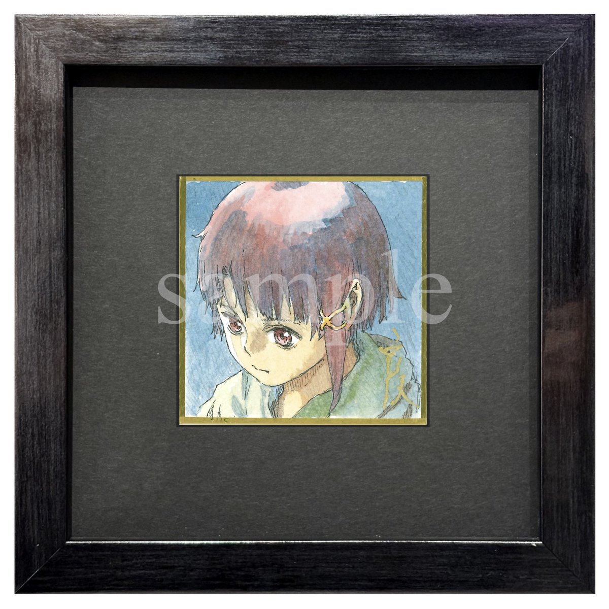 Lain アクリルスタンド ステッカー ピンバッジ／安倍吉俊　個展 Lain アクリルスタンド ステッカー ピンバッジ／安倍吉俊 個展