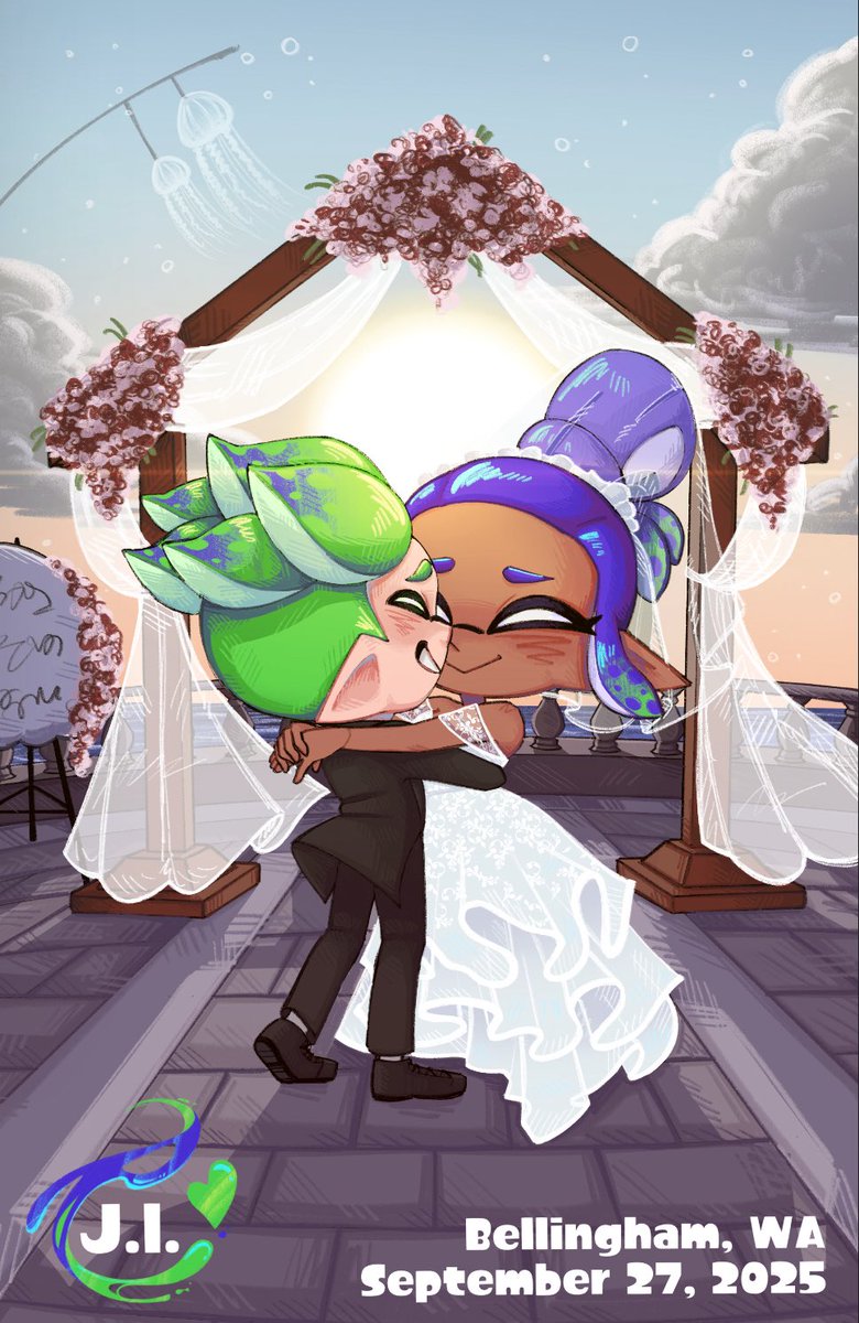 TAHNK YOU <a href="/lil_rice_13/">lil rice (ง’̀-‘́)ง , MS</a> FOR C0MMISSI0NING MEEE‼️ Kept this one hidden for sometime and finally got to show!! Super happy with how it turned out- went all out with this one&lt;3 TYSM‼️

Poster for their wedding &lt;3 Hope it was so much fun and congrats again!!