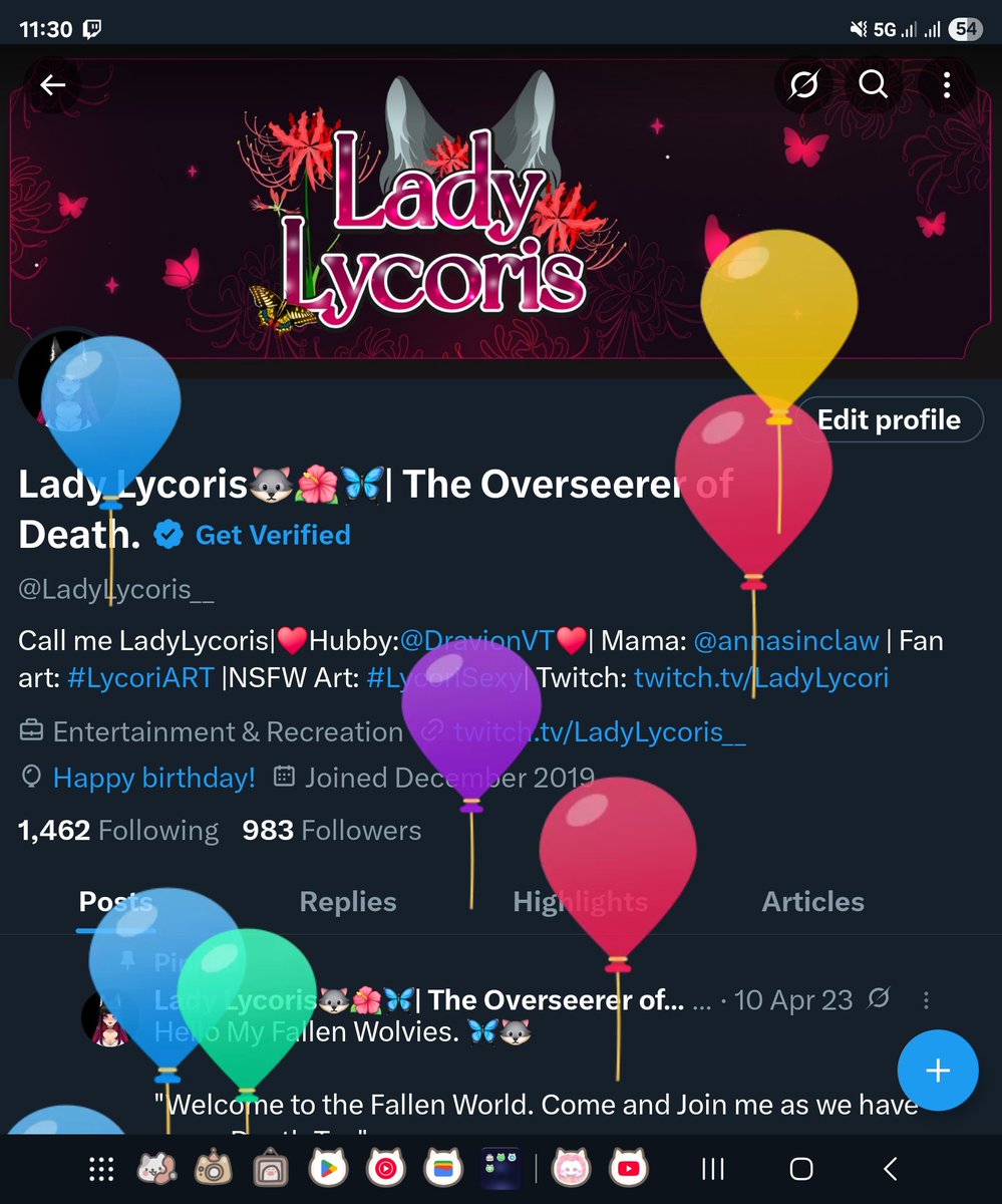 Lady Lycoris🐺🌺🦋| The Overseerer of Death. tweet media
