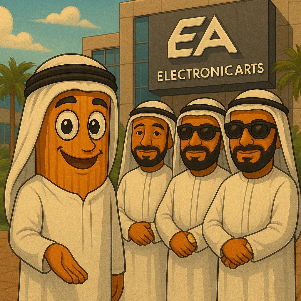 Plankie_Sol's tweet photo. Plankie closing billion-dollar deals at EA HQ with the Dubai legends 🪙✨ The stick moves different when he’s global 🌍 #Plankie #MemeCoin #ToTheMoon #DubaiVibes https://t.co/tVR3tHtUNB