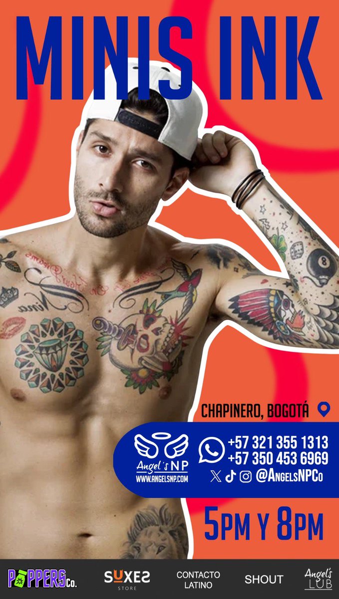 ☆ MIÉRCOLES DE TATUADOS ☆
😇 #MINIORGIAS #INK ♨️😇
⏰ 5-8 y 8-11pm
••••••

🏰 Cr. 13 No. 64 - 55 Chapinero - Bogotá.  Tocar al llegar.  ✊

FREE ENTRANCE antes de 6pm para chicos con tatuajes de más de 10cm.

ℹ️ angelsnp.com/2025-10-01-ink…

📱 +573213551313  
#SexParty #Orgy