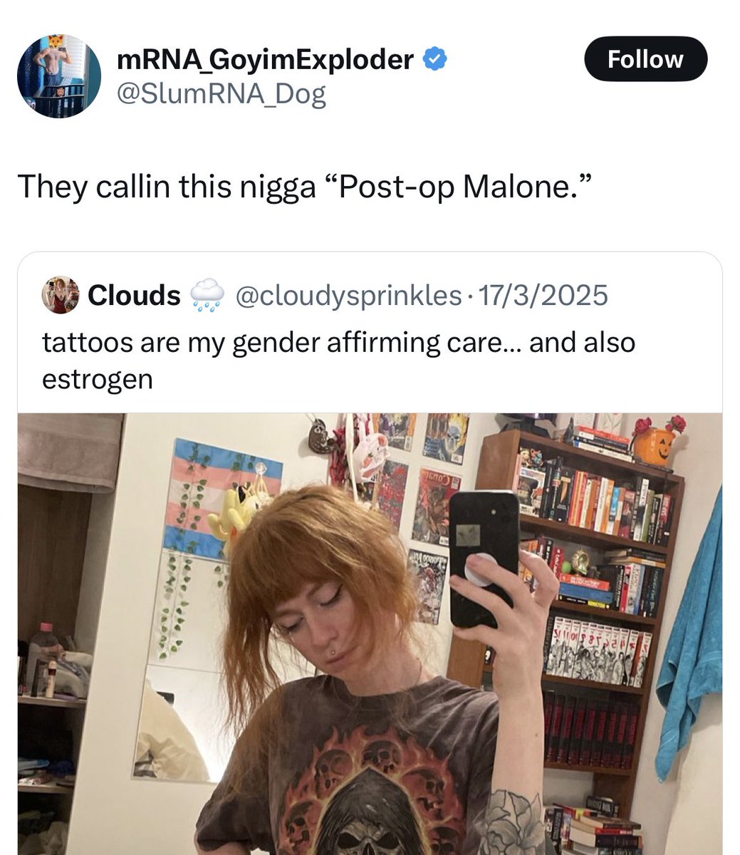 digging through old photos of me at the beginning of my transition to make fun of me. people like you are called “spineless”