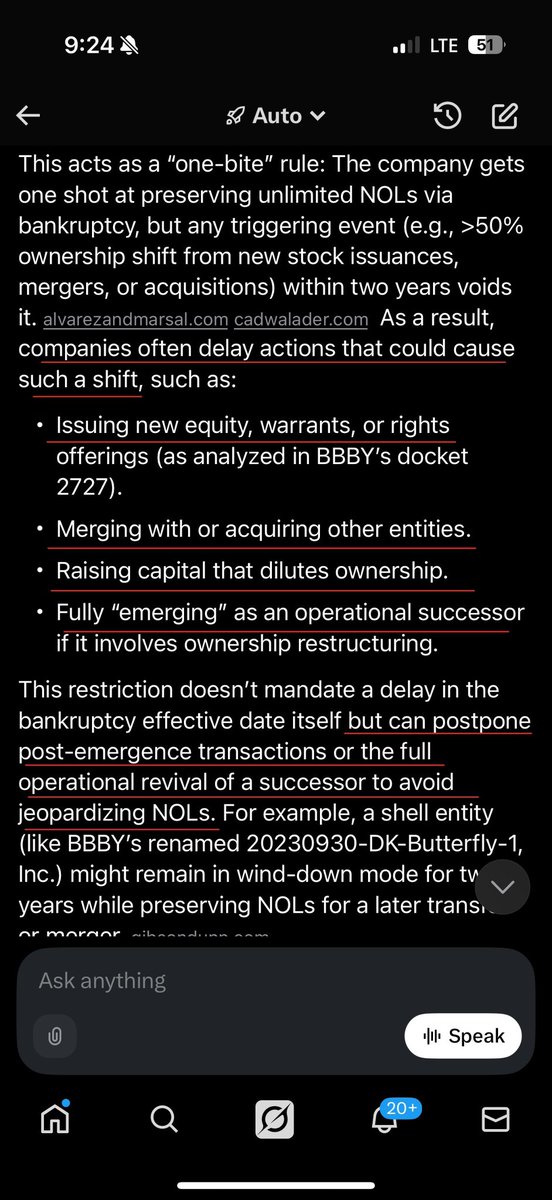 sboho's tweet image. random $BBBYQ brainstorming because why not, it’s fun and I was asked to tinfoil. watch out. 

Mr. Icahn pipe’s into Overstock, who step-by-step first acquire the ip, then acquire and absorb the shell of old Bed Bath giving Overstock the NOL benefits.

this is why the company…