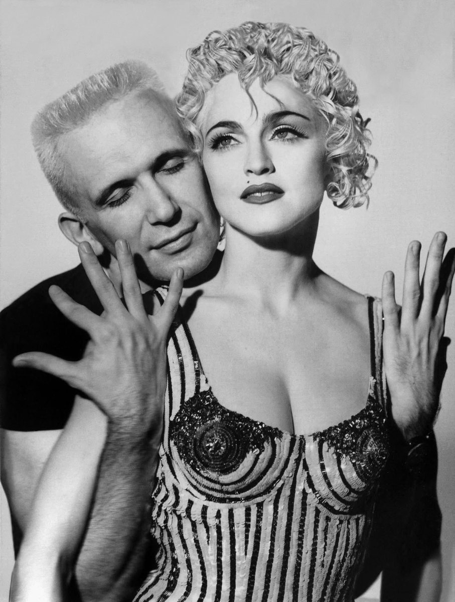 Madonna and Gaultier photographed by Herb Ritts (1990)