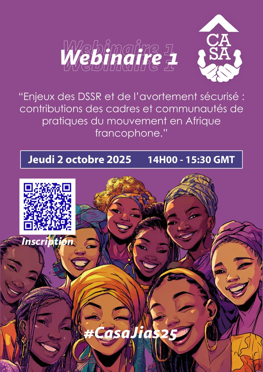 👉 2 octobre 2025
👉 à partir de 14h GMT
👉 Lien d’inscription  us06web.zoom.us/webinar/regist…

Ne ratons pas le rendez-vous pour découvrir comment chaque cadre du mouvement agit concrètement pour renforcer l’accès à la contraception, aux soins post-avortement et à l’avortement sécurisé