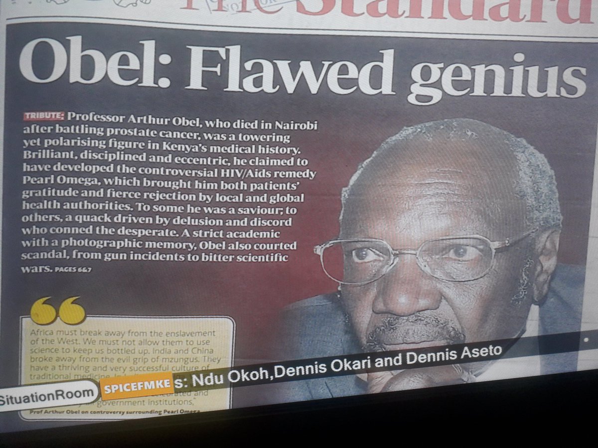 I first saw Prof Obel at Kangemi as he lived in Loresho
He was involved in an altercation with some Matatu driver &amp; for someone who was a flawed Genius kinda thought of nyugiz to claim he could cure Aids with Pearl Omega I must say the Police Security he had made me wonder, Aiii?