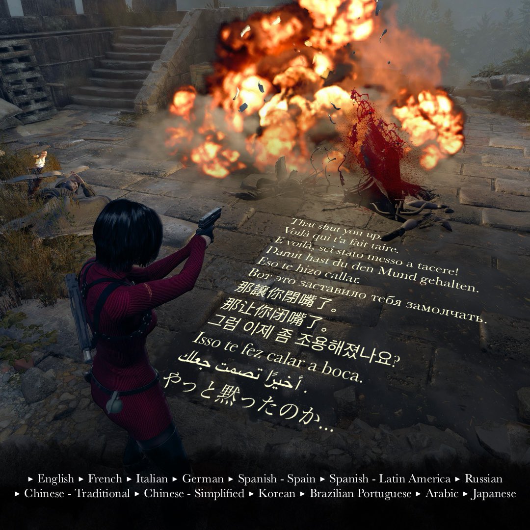 ProMontrealPlus's tweet photo. We’ll be supporting 13 subtitled languages with our #AdaWongVoiceMod #AdaWong #ResidentEvil #ResidentEvil4 #RE #RE4 #AdaWongMod #NexusMods https://t.co/QP3VXfQ2cs