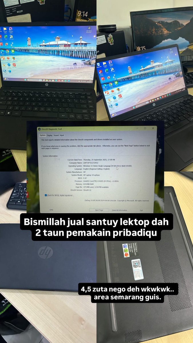 Bismillah numpang jual leptop ya gais, sapa tau ada yang minat area semarang , xixixi
