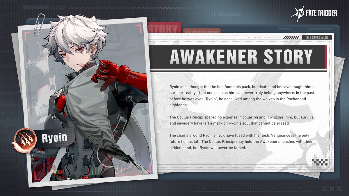 🐺 Pachananti’s highlands made him a wolf. Betrayal made him a ghost. 

Ryoin’s pack? Gone. His collar? Fused to flesh. 

The Oculus Principi’s “tame”? A joke.

#Ryoin bends to no one. 🔥

👇 Wishlist Fate Trigger:
 bit.ly/fttnsteam

#FateTrigger #Awakener