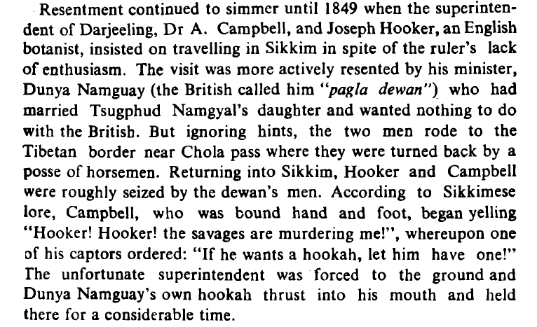ktenzin00's tweet photo. An episode in Sikkim's history which is similar to what later happened to Ashley Eden in Bhutan. Both events led to conflict and treaties in which both Sikkim and Bhutan lose territories to British India. https://t.co/q2Wv1hoDja