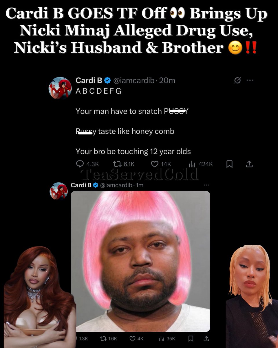 teaservedcold's tweet photo. #CardiB vs #NickiMinaj part 347 😩 https://t.co/vxrSczK9Wg