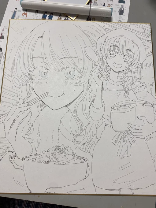 高知市のチャリティ色紙展示即売会さまからご依頼を頂いて、くちべた食堂のイラスト色紙を製作・寄稿しました!🍙

直筆のアナログカラー色紙を描いたのは初めてです!頑張ったのでぜひよろしくお願いします🙏🦜✨ 